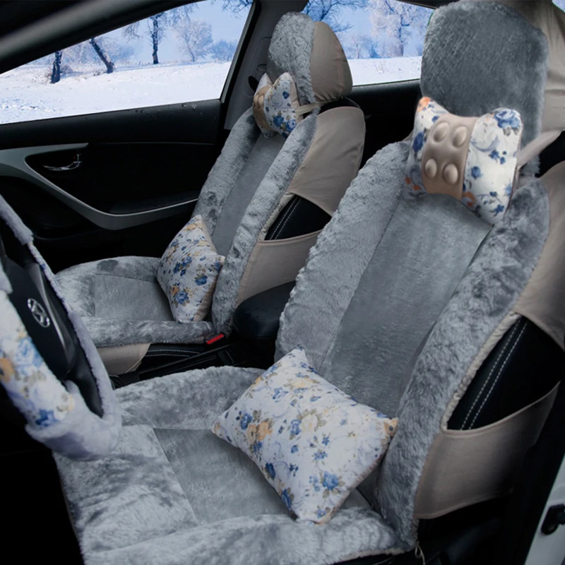 Winter Auto Full coverage Seats Covers Plush Car Seat Cover for skoda octavia 1 2 3 a5 a7 octavia tour rapid spaceback superb