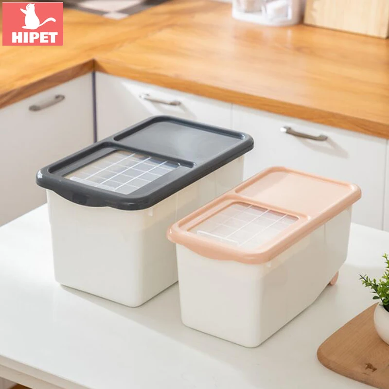 

Sliding Type Pet Food Bucket Dog Food Storage Container Insect-proof Keep Fresh Anti-oxidation Rice Container Cat Food Box