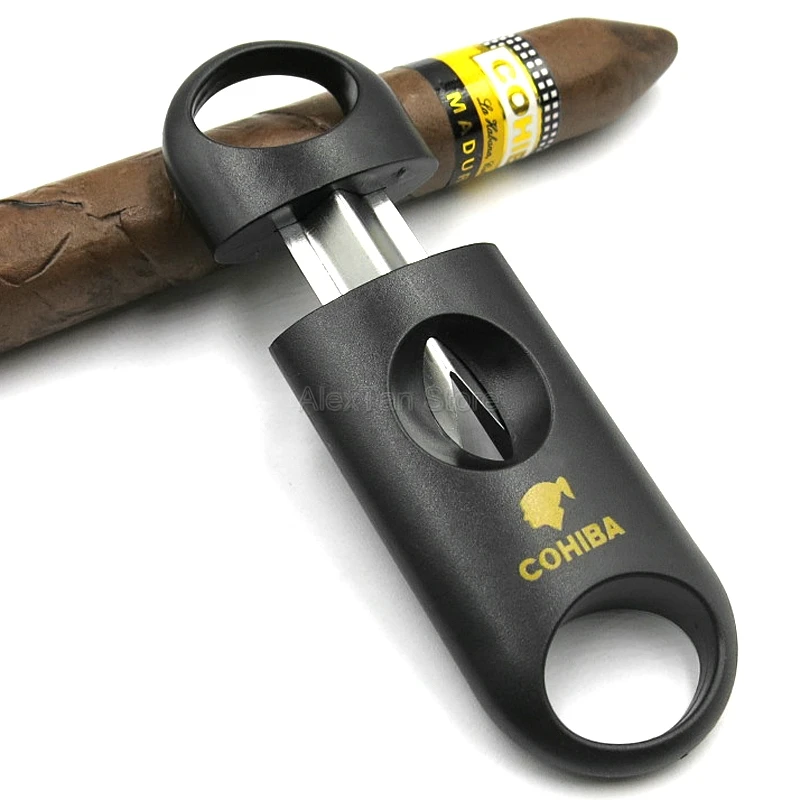 Бренд COHIBA пластиковый V образный резак для сигар острый сигарет металлическое