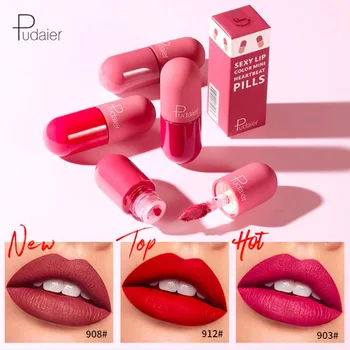 

Waterproof Nude Matte Lipstick Velvet Glossy labial Lip Gloss Balm Tint batom Sexy glossier lippenstift Makeup labiales coreano