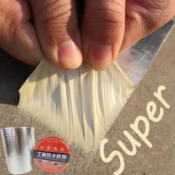 

2020 Repair Stop Leak Sticker Aluminum Foil Butyl Rubber Tape Self Adhesive High temperature resistance Waterproof for Roof Pipe
