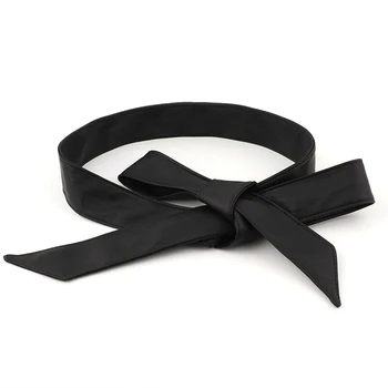 

Casual Self Tie Wide Corset Ribbon Bowknot Waistband Women Waist Belt Ladies Soft Dress Decor Fashion Silk Wrap Around