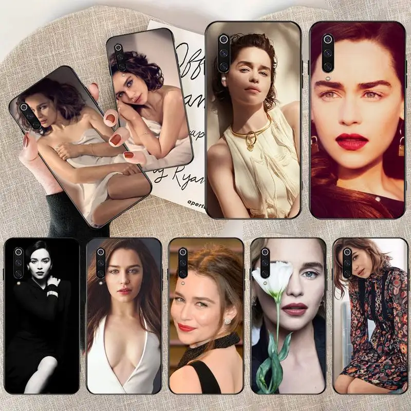 

HPCHCJHM Emilia Clarke Coque Shell Phone Case for Xiaomi Mi9 9SE 8SE Pocophone F1 Mi8 Lite