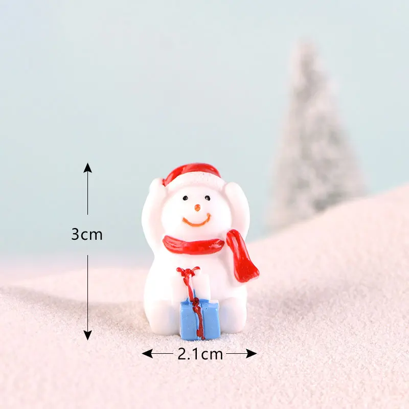 Mini Christmas Tree Snowman Gift Box shaped Ornament Sleigh Micro Landscape kids room decor Snow Scene Christmas Decor for home - Цвет: 32