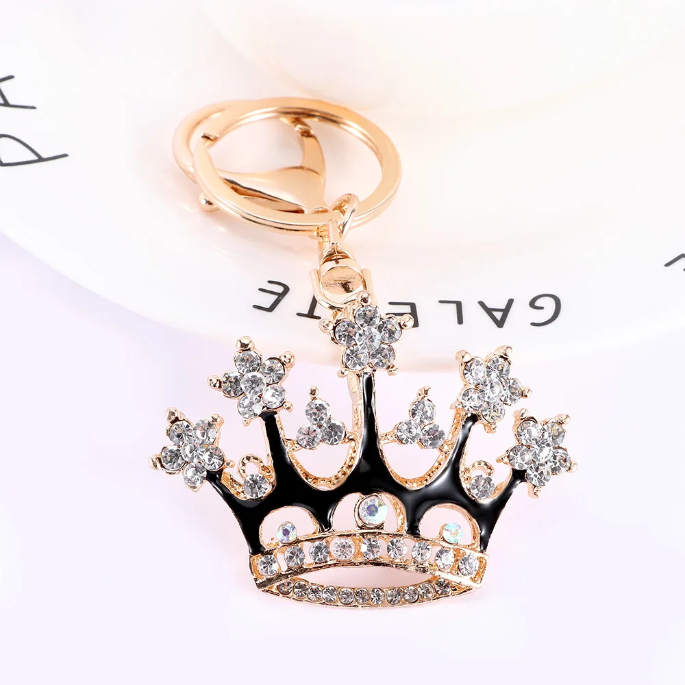 Брелок для ключей King Crown черный брелок с кристаллами вечерние аксессуары