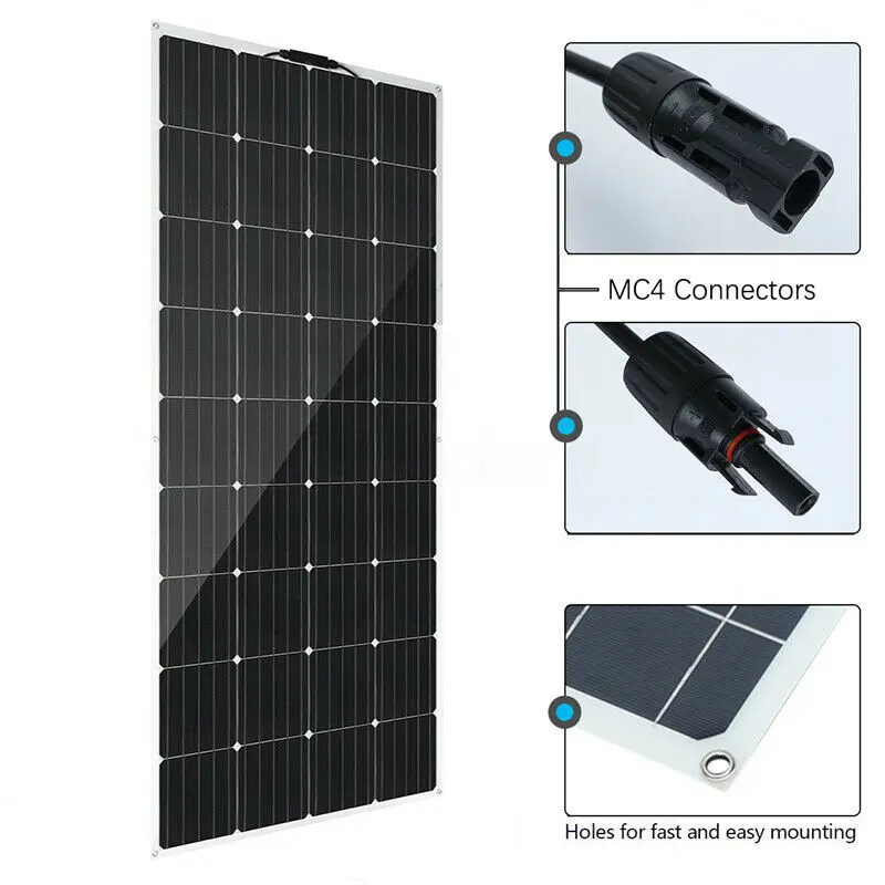 KINCO 300W Солнечная гибкий Панель 18V Водонепроницаемый монокристаллический Панели солнечные Батарея Зарядное устройство для кемпинга на открытом воздухе аварийный светильник