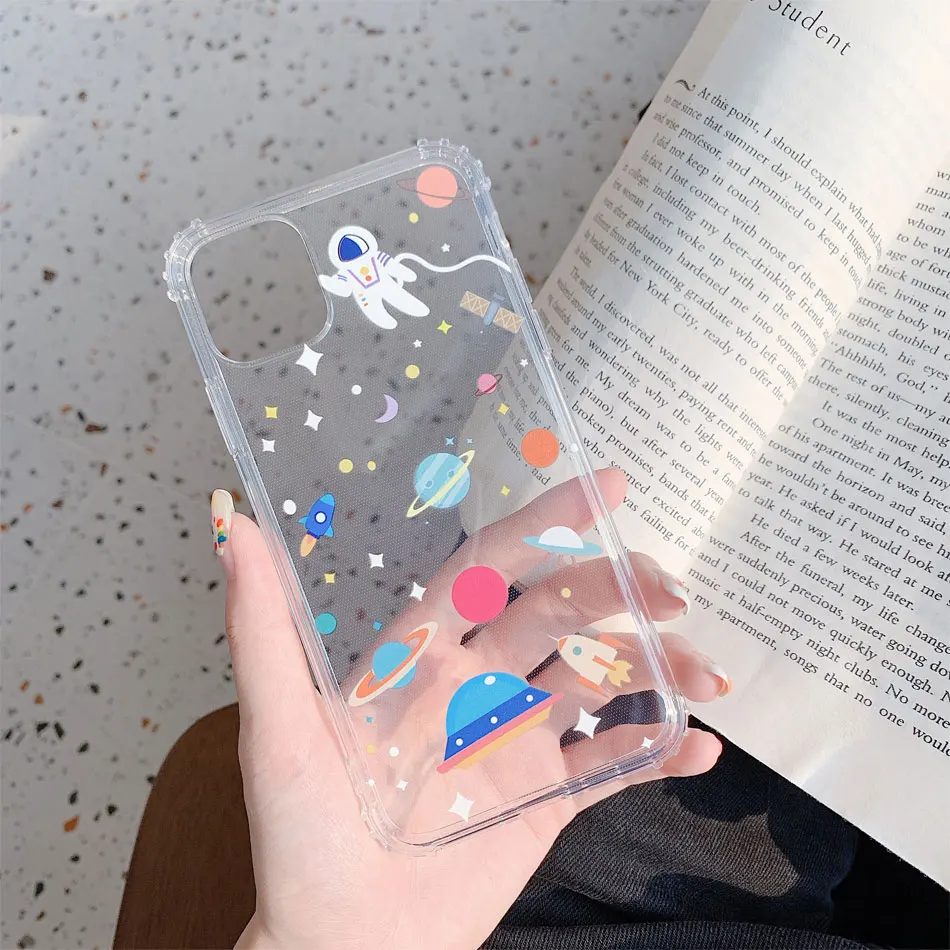 Прозрачный чехол для телефона space planet для iphone 11, чехол для iphone xs max X XR 7 8 Plus, прозрачный мягкий силиконовый чехол с изображением звезды и Луны, Fundas