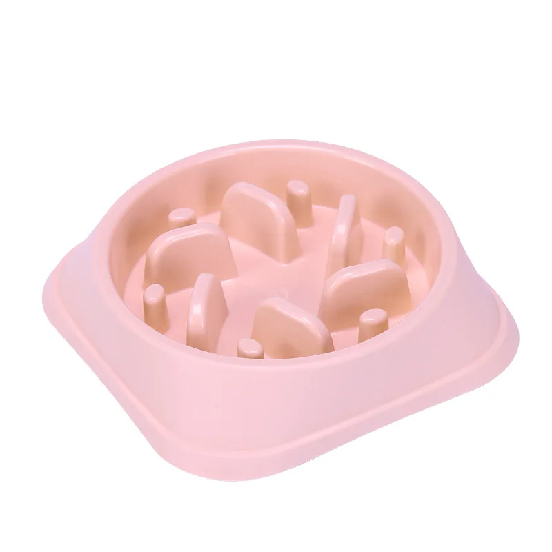Pink Новые миски для собак, медленная кормушка для собак, пластиковая миска для собак, не задыхающаяся от удушья, для щенков, кошек, миска для еды, миска для еды, кормушки для собак - Цвет: Pink