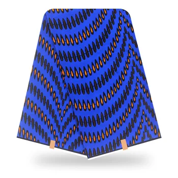 

Latest Royal Blue With Printed African Cotton Batik Wax Fabric For Dress SWV584(6Yards/lot)