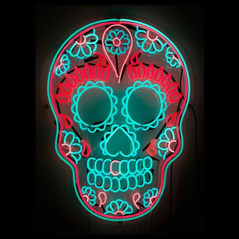 Neon Signs for colorful skull Neon bulbs Sign neon light sign Decorate tattoo room wall Lamp Handcraft Glass Tubes Art Great big