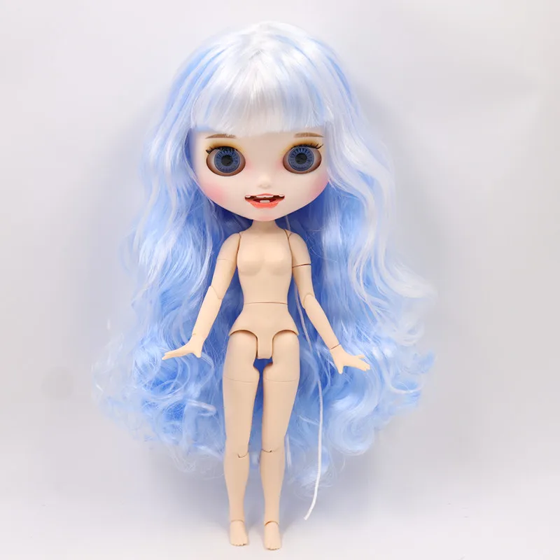 ICY Blyth пользовательская кукла белая кожа и тело тела Новая Улыбка Рот матовое лицо 1/6 игрушки BJD DIY модные куклы девочка подарок Специальное предложение - Цвет: Nude doll