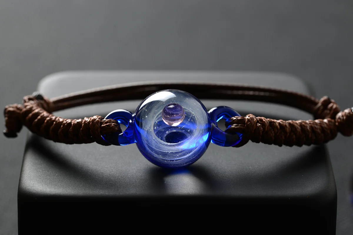 blue pink-brownrope Новая Вселенная планеты стеклянные браслеты из бисера и браслеты галактика модные ювелирные изделия галактика солнечная система браслет для мужчин и женщин подарок - Цвет: blue pink-brownrope