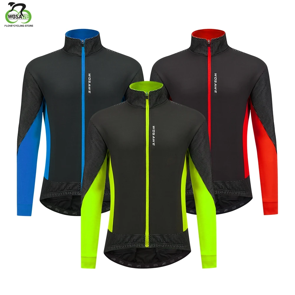 

WOSAWE Winter Warm Up Thermal Cycling Jacket Bicycle Clothing Windproof Windbreaker Jersey MTB Mountain Bike Sports Jacket