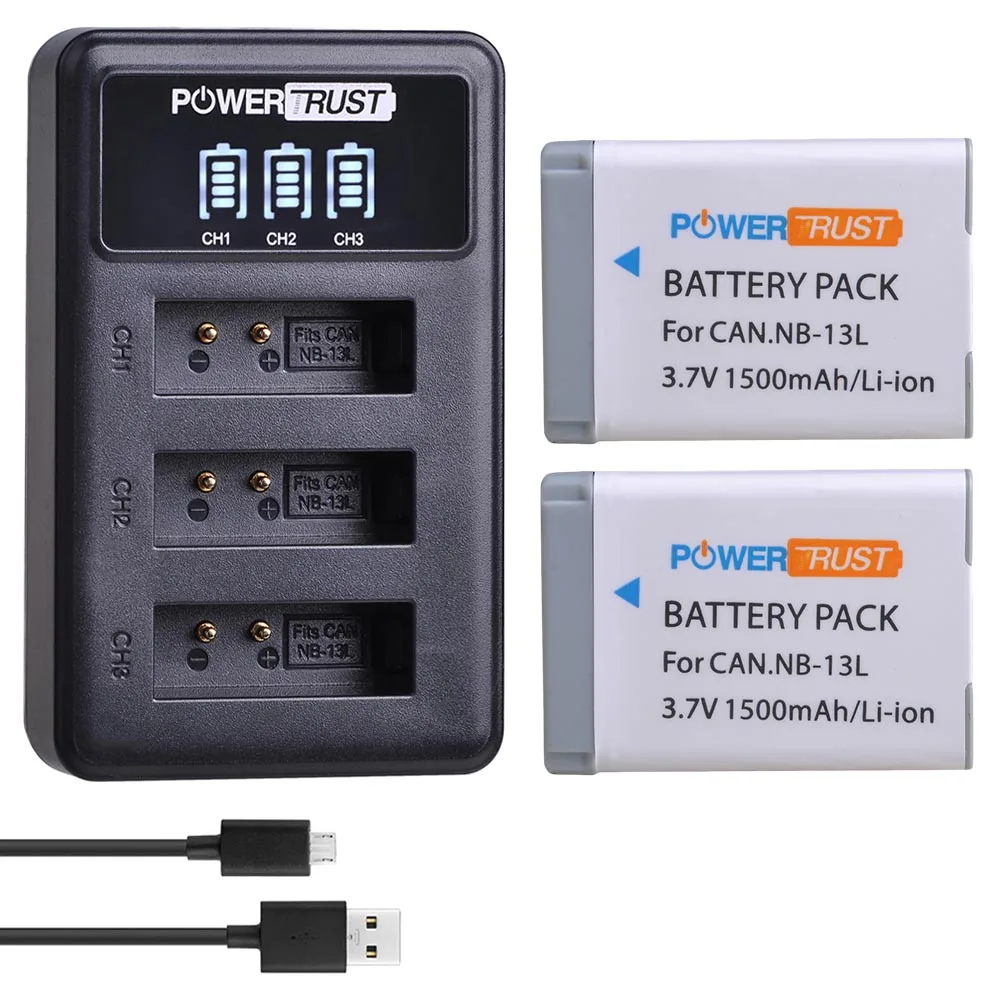 2Battery and Charger 2 шт. NB-13L NB13L NB 13L батарея+ светодиодный 3 слота зарядное устройство для Canon PowerShot G5X G7X G9X G7 X Mark II G9 X, SX620 SX720 SX730 HS - Цвет: 2Battery and Charger
