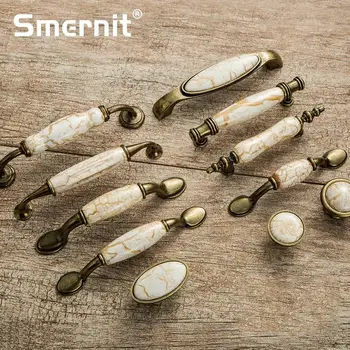 

Antique Door Handles Marble Vein Knobs and Handles Ceramic Handles for Kitchen Cupboards Cabinet Furniture knobs Drawer Pulls