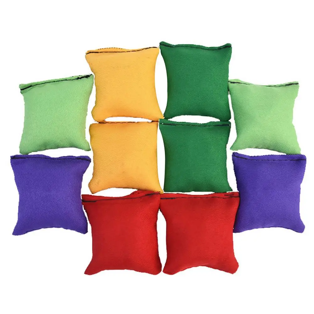 Square Random Solid Color Cornhole Bags Fun Sports Outdoor Family Carnival Jungle Party Toy Xiayizhan 10 Pack Bean Bags Toy Bean Bags Toy Sack Hand Toss Games for Kids and Adult