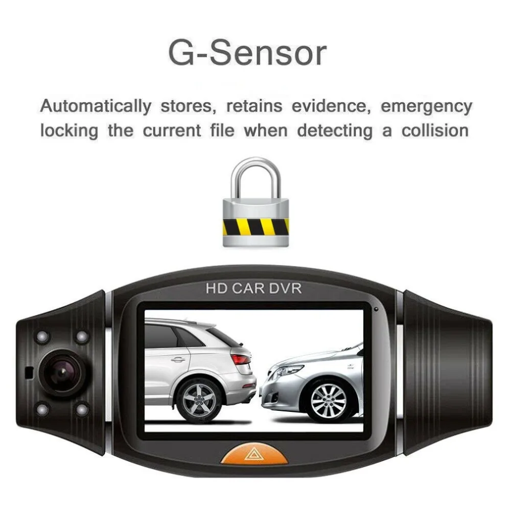 Двойной объектив вождения рекордер R310 Gps трек вождения рекордер супер широкоугольный ночного видения изысканно разработанный прочный