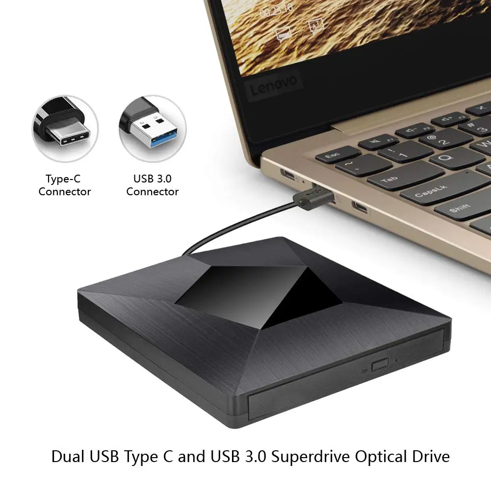 Тип C USB 3,0 DVD привод DVD RW горелка Писатель Rewriter CD rom ридер плеер Внешний привод для портативных ПК Windows Mac OS