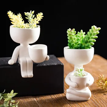 

Abstract Flower Pot Office Bookcase Desktop Fleshy Flower Pot Decoration Nordic Creative Cute Abstract Portrait Gift