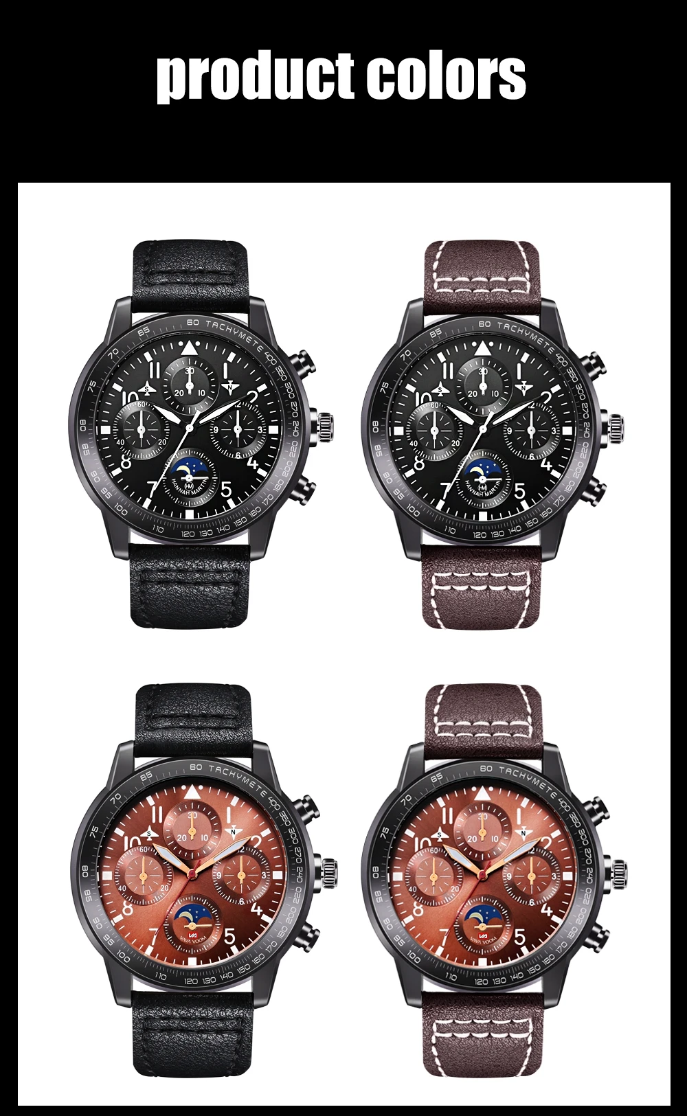 Cheap Chinese Whole Big Pilot Series Black Leather Sport Multifunction Quartz Men Wristwatches Original Wrist Watches For Men