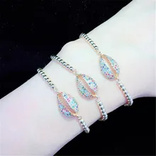 10 шт./лот высокое качество латунный браслет Pave Радуга CZ оболочка форма регулируемый браслет модные украшения
