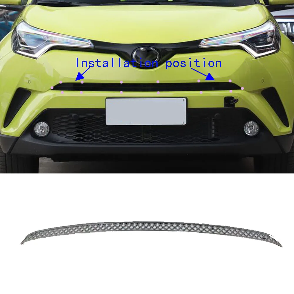

Для Toyota C-HR CHR 2017 2018 2019 2020 2021 Детектор защиты кузова автомобиля ABS Хромированная Отделка Передняя вверх решетка гриль решетка панель