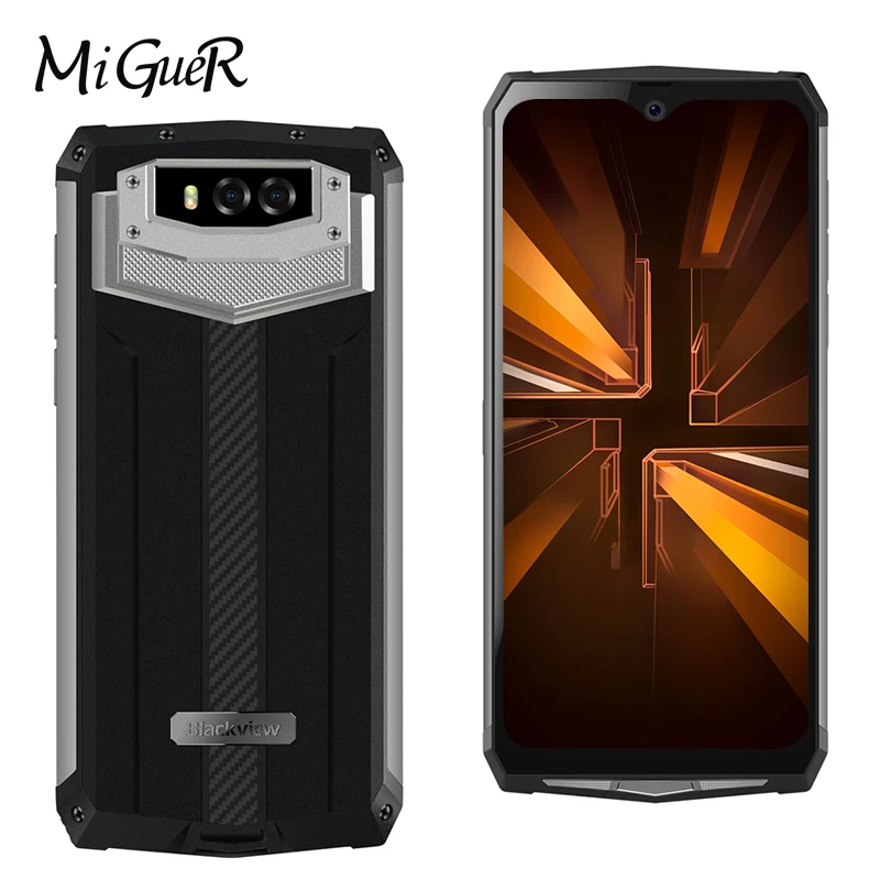 Blackview BV9100 IP68 прочный смартфон 6,3 ''FHD+ Android9.0 4 Гб 64 Гб Helio P35 Восьмиядерный 30 Вт Быстрая зарядка мобильного телефона