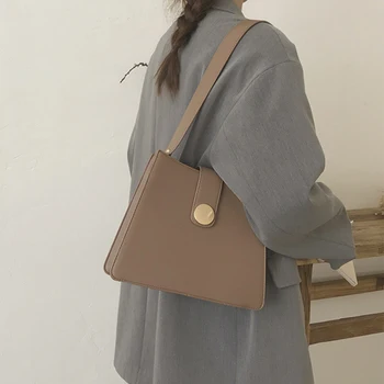 

Solid Casual Design Women's Bag Simple Hasp Women Shoulder Bag High Quality Pu Ladies Crossbody Bag Luxury Bags For Women 2020