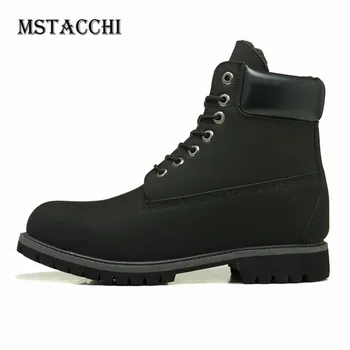 

MStacchi High Quality Cool Genuine Leather Men Winter Casual Shoes Round Toe Cross-tied High-Top Non-Slip Women Vulcanized Shoes