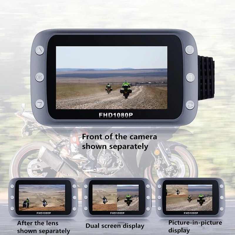  Dash Camera Front And Rear Lens Dashcam Full HD 1920x1080 With Wifi Motorcycle GPS Driving Recorder