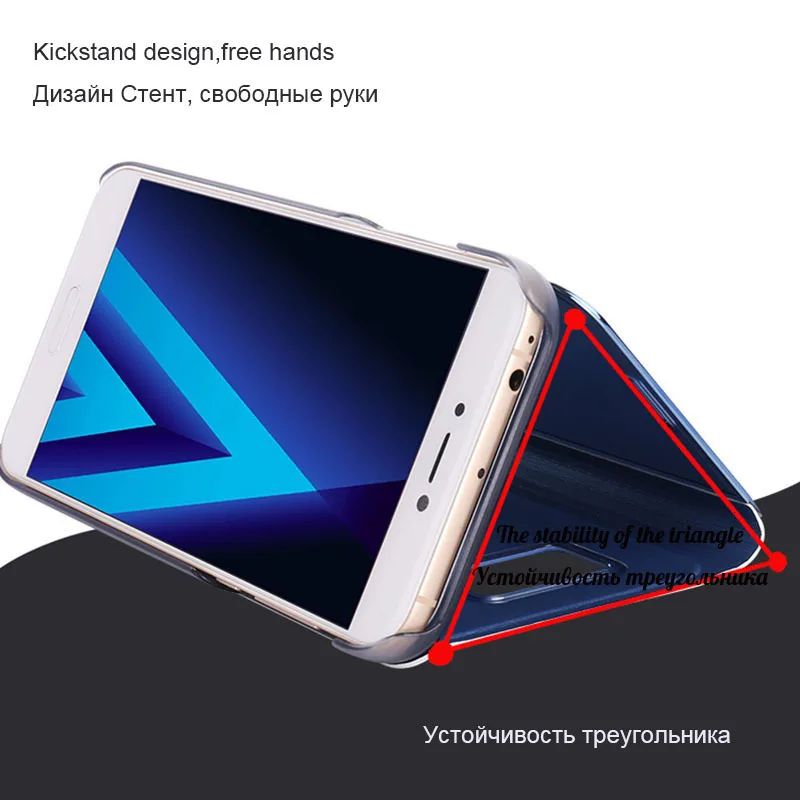 Умный прозрачный зеркальный чехол для samsung Galaxy S9 S8 Plus S6 S7 Edge Note 8 для samsung A3 A5 A7 J3 J5 J7