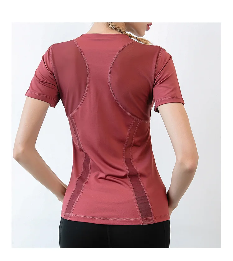 Женская футболка с вышивкой из пряжи, летняя женская быстросохнущая футболка для фитнеса и бега