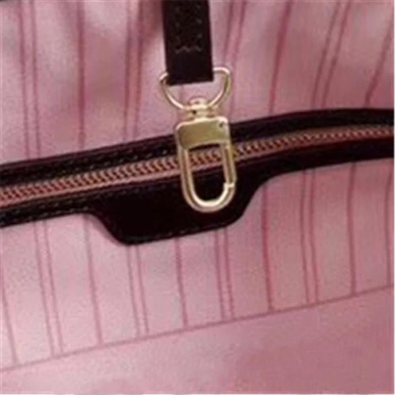 Brown plaid Pink Горячая Распродажа! Женская модная сумка, классический дизайн, Большая вместительная сумка для покупок, высокое качество, натуральная кожа, сумка MM32/GM40 - Color: Brown plaid Pink