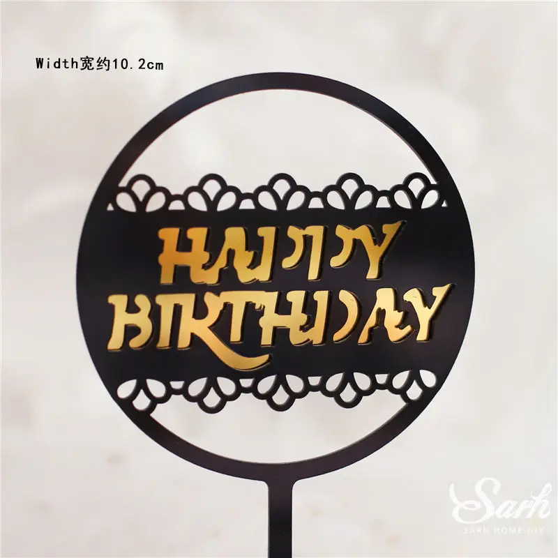 2pc birthday J 2 шт., золотые, розовые, с надписью «Oh Baby», «Happy Birthday», круглые украшения для торта, вечерние украшения, Детские принадлежности для выпечки, подарки на годовщину, любовь - Цвет: 2pc birthday J
