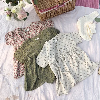 

3431 Children's Clothing 2020 Summer New Korean Girls' Floral Doll Cotton Dress Children's Chiffon Dress Girl Dresses