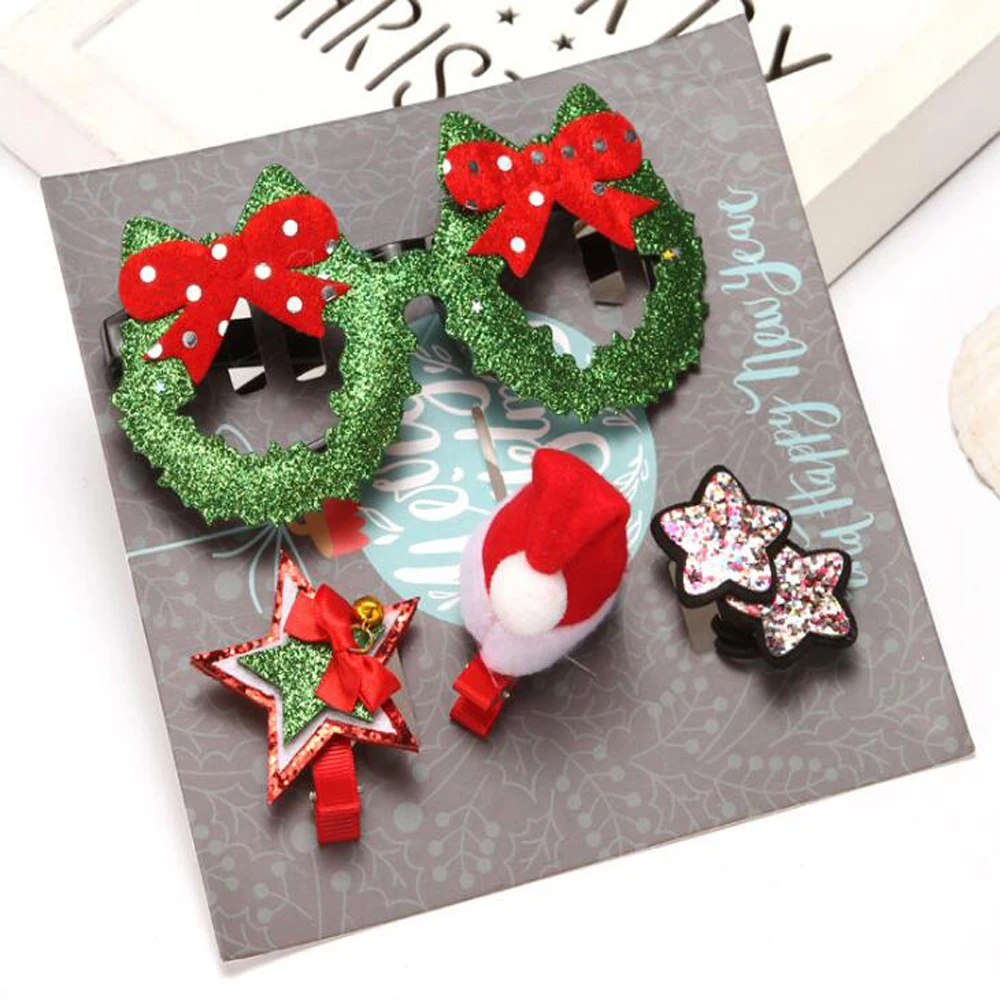 

Christmas Gift Box Set Children's Hair Accessories Cute Hairpin Hair Loop Headband Christmas Dress up Christmas Tiara Small Gift