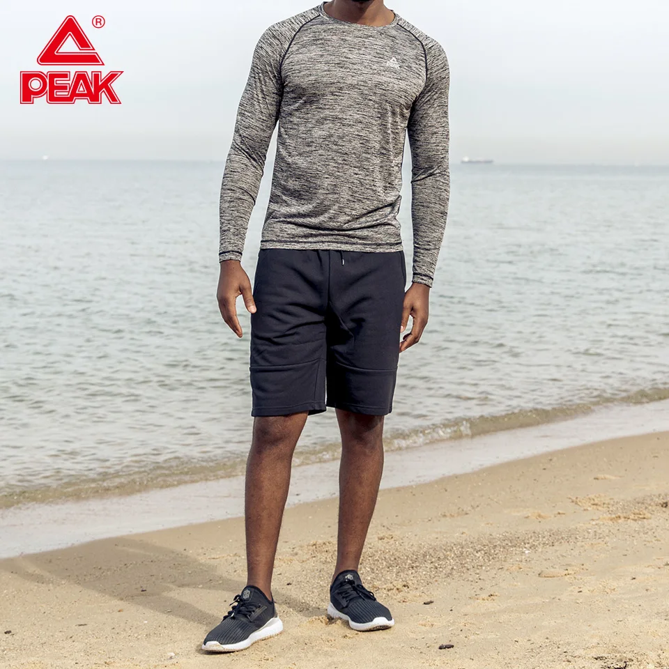 

PEAK Men's Compression Shirt Sportswear Top Breathable Quick Dry Running Fitness Long Sleeve Gym t shirt Sportsman Wear FW67101