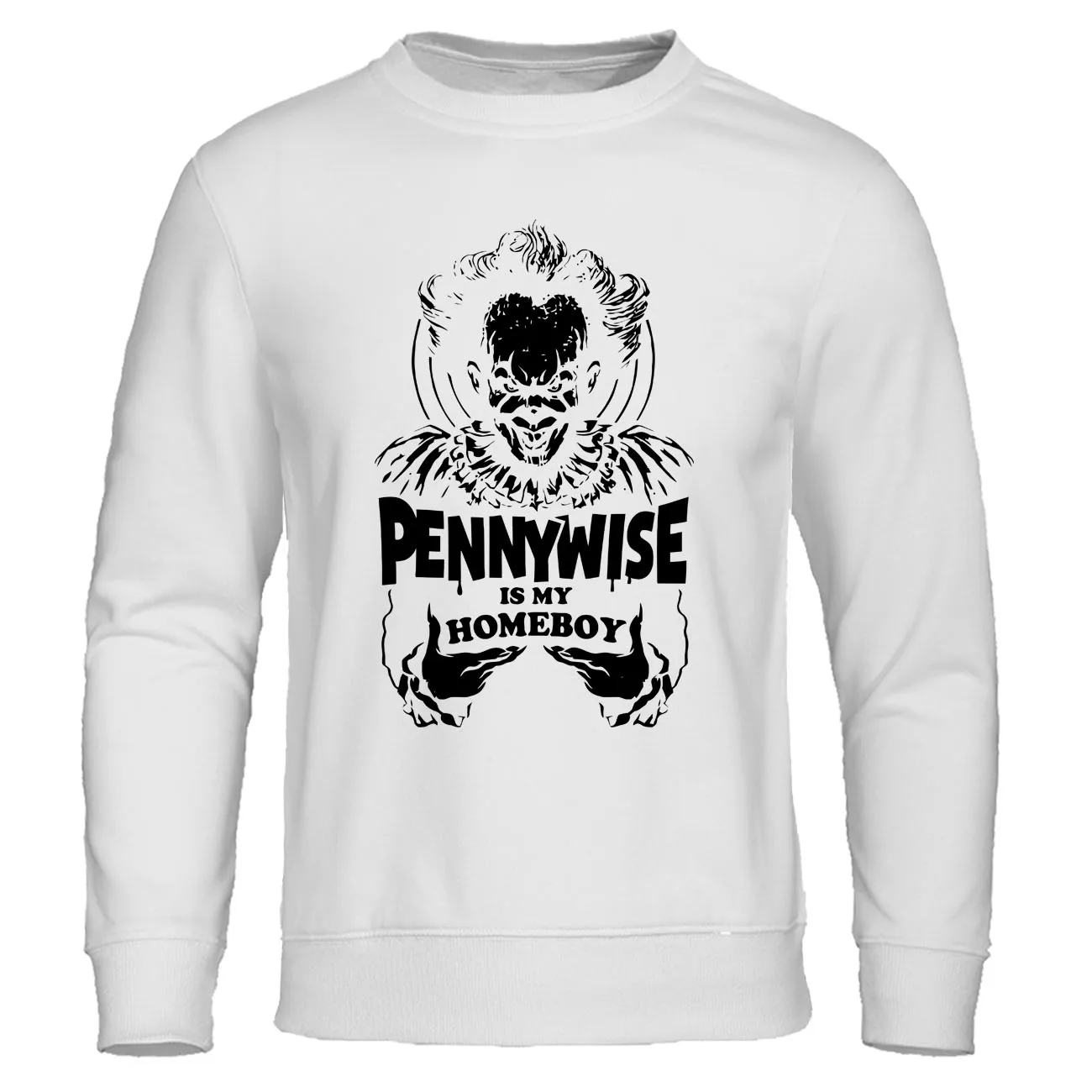 Зима осень мужской теплый свитер клоун мой домашний мальчик толстовки Pennywise пуловер это Хэллоуин ужас Мужская толстовка уличная одежда - Цвет: white 1