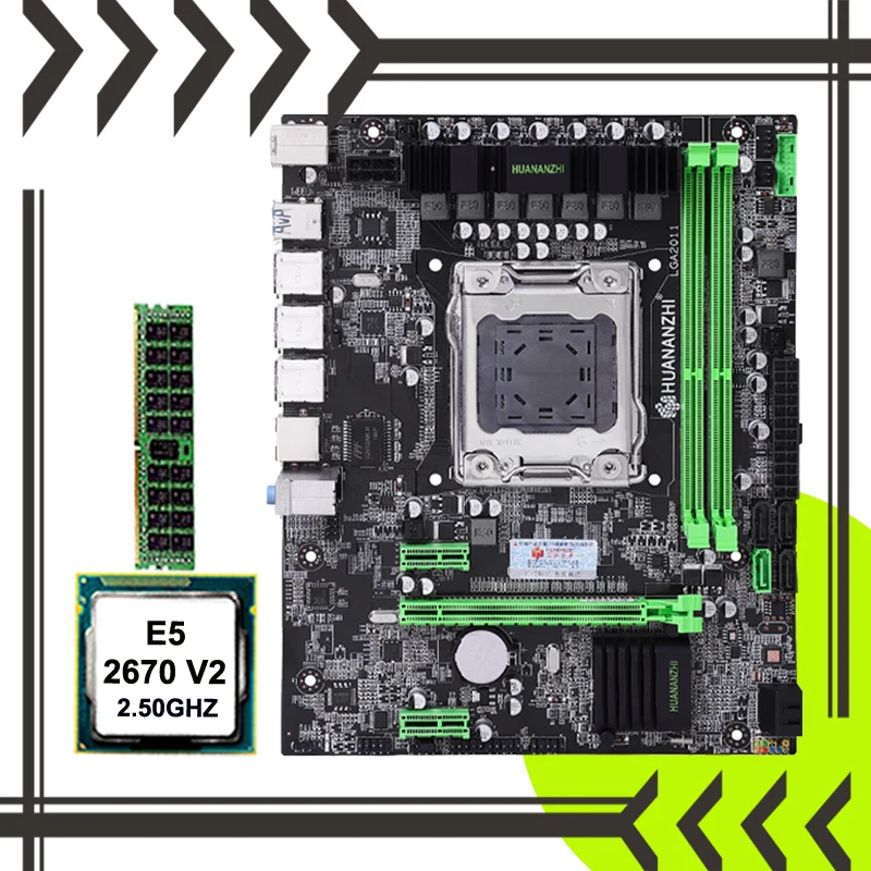 ^*Best Offers Brand HUANANZHI Micro-ATX X79 motherboard CPU memory combos CPU Intel Xeon E5 2670 V2 SR1A7 2.5GHZ RAM 8G DDR3 1600 REG ECC