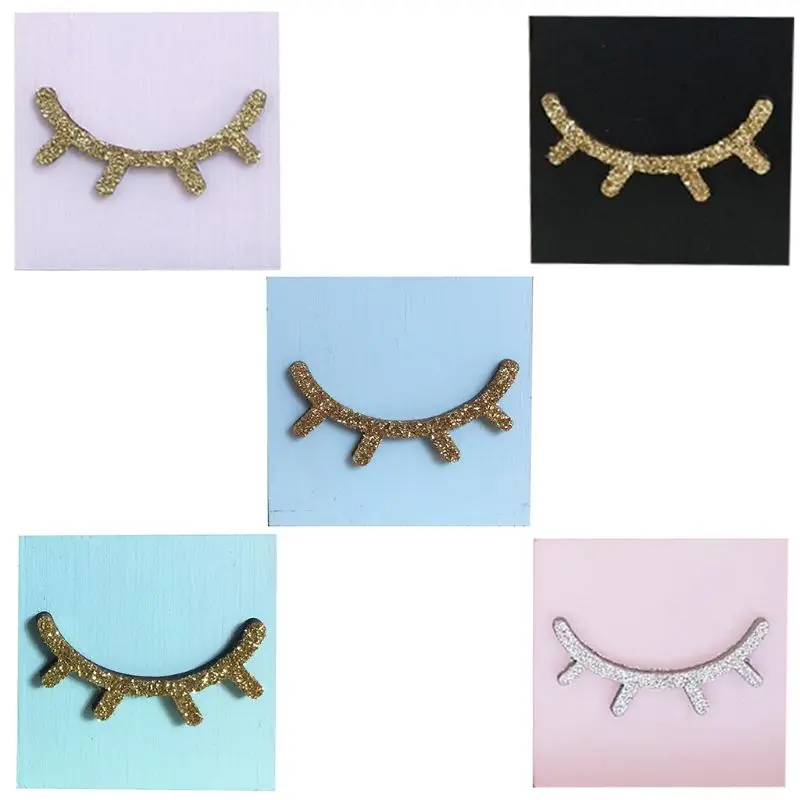 Baby Baby Photography Decoration Props Pink Glitter Eyelashes Solid Wood Square Ornaments Children Room Fashion Soft Assembly