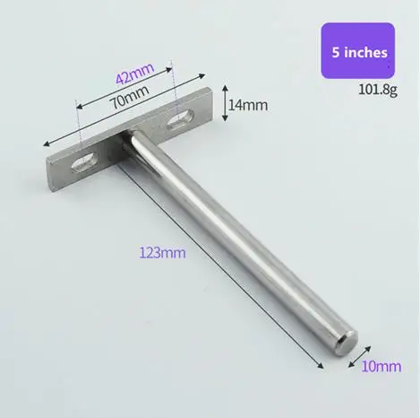 5 inches 50 шт./лот " 4" " кронштейн ТЯЖЕЛАЯ ПОДДЕРЖКА настенный Настольный скрытый плавающий настенное крепление для полок мебельная фурнитура - Цвет: 5 inches
