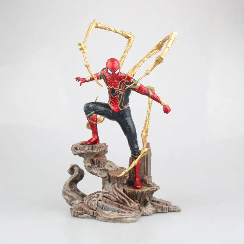 without retail box Marvel Мстители Бесконечность войны Железный Человек-паук статуя ПВХ Человек-паук 28 см фигурка Коллекционная модель игрушки подарки - Цвет: without retail box