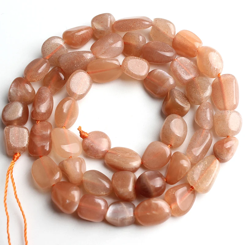 5-8mm Sunstone Нерегулярные натуральный тигровый глаз Агаты Амазонит лунный камень Larimar бусинки из аквамарина для самостоятельного изготовления ювелирных изделий браслет аксессуары - Цвет: 5-8mm Sunstone