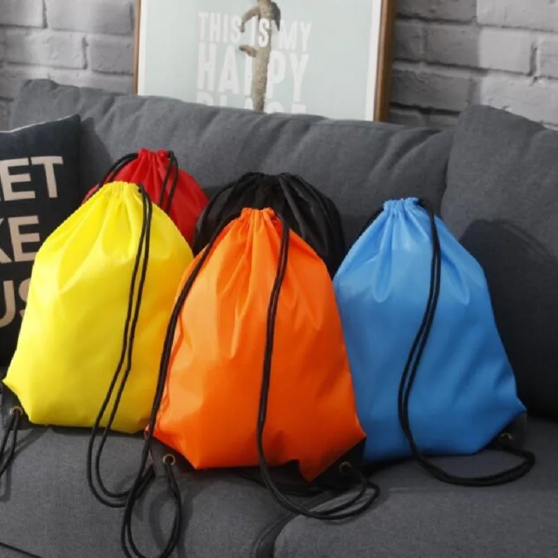 

New Portable Drawstring Bag Oxford Backpack Waterproof Sports Riding Backpack Gym Drawstring Shoes Clothes Organizer Pack