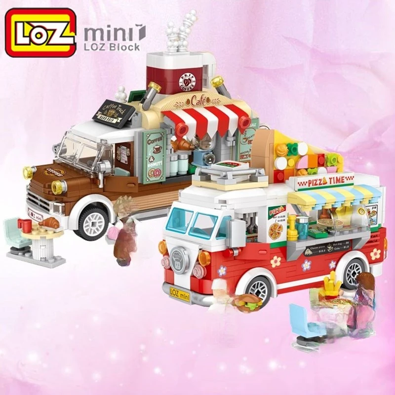 LOZ новый продукт сборный строительный мини-блок модель автомобиля пицца автобус