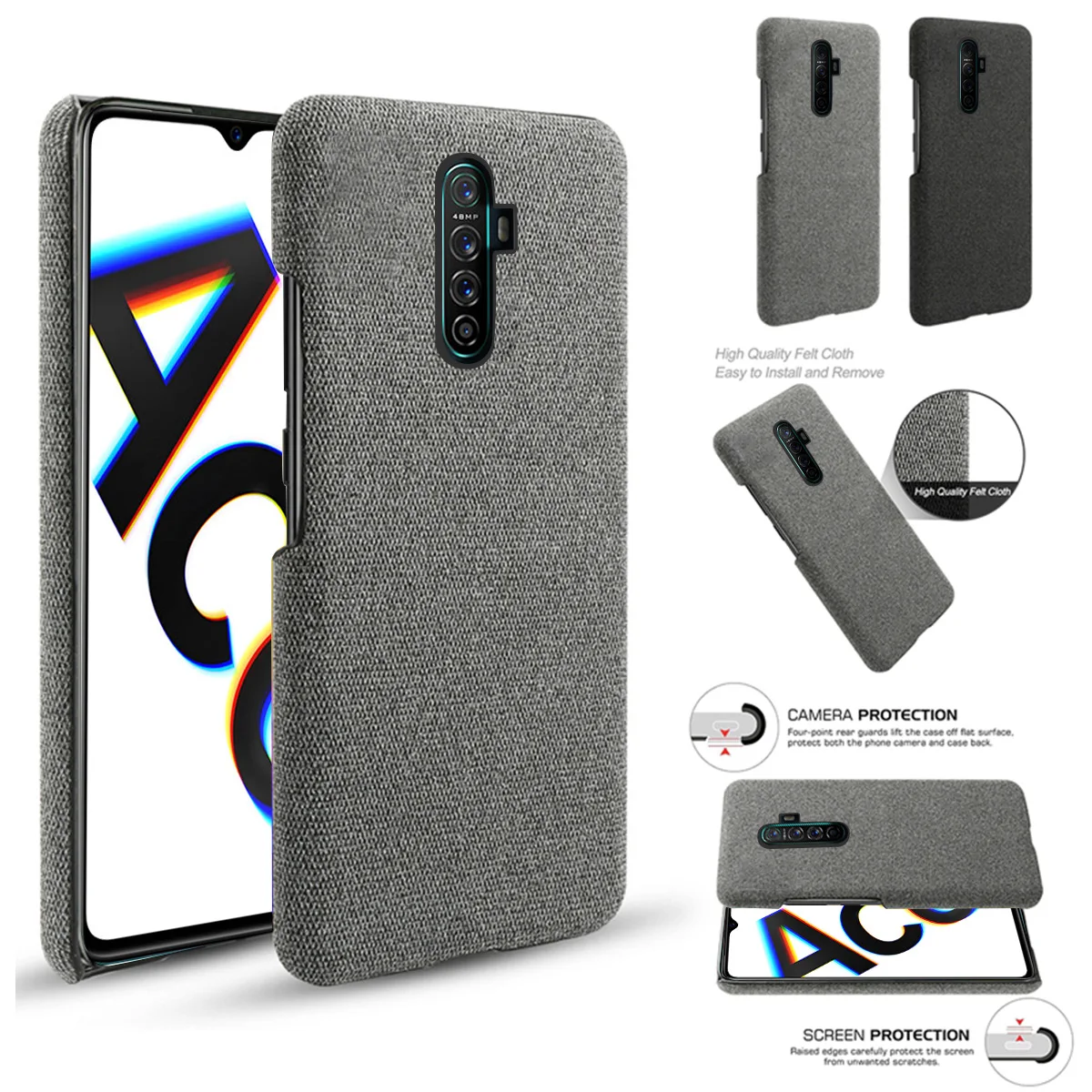 Для Oppo Reno Ace чехол на заднюю панель Ультратонкий Жесткий ПК Тканый дизайн защита