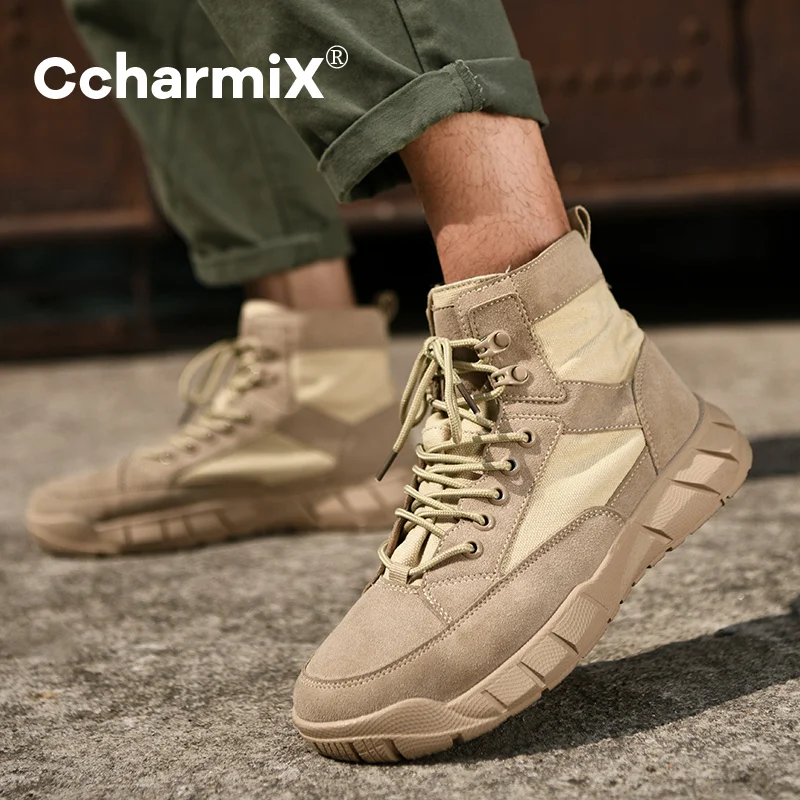 

Men's Outdoor High-Top Shoes Camouflage Canvas Off-Road Hiking Shoes Men Casual Martin Shoes Tactical Military Boots