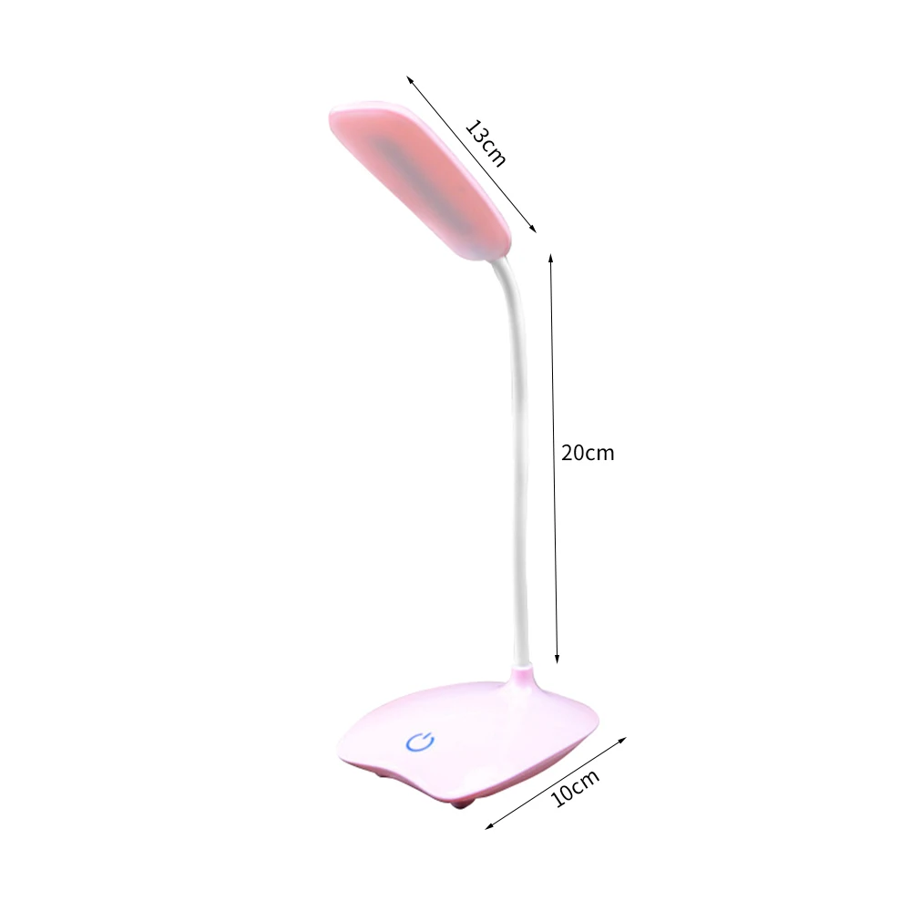 pink USB Перезаряжаемый Светодиодный настольный светильник, сенсорная регулировка яркости, настольная лампа, держатель для телефона, светильник для чтения с вентиляторной щеткой, лампа для горшка - Цвет корпуса: pink