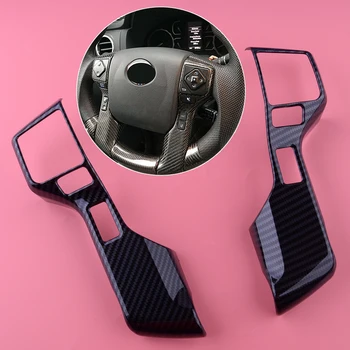 

CITALL 2Pcs Carbon Fiber Style Steering Wheel Cover Trim Fit for Toyota Tacoma 2016 2017 2018 2019 2020