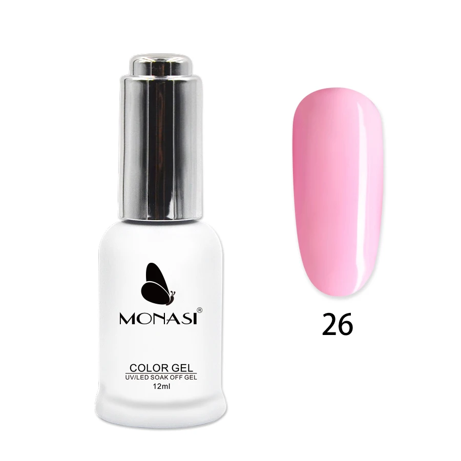 MONASI 12 мл УФ-Гель-лак, летний дизайн для ногтей, розовый цвет, Гель-лак, замочить от длительного УФ-светодиодный, быстрая сушка - Цвет: 26